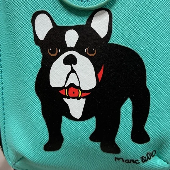 Marc Tetro Boston Terrier Turquoise Crossbody Phone Wallet. NWT in box - Picture 2 of 10